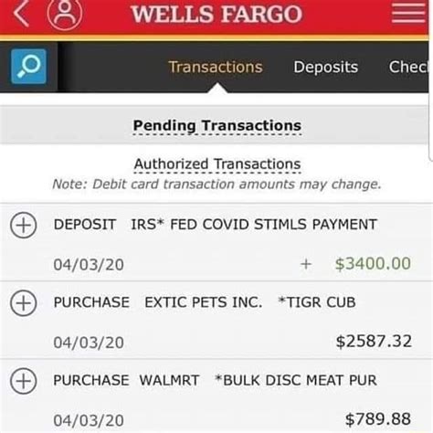 Wells Fargo debit card transactions